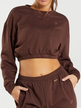 Gymshark X Whitney Simmons Brown Cropped Sweatshirt